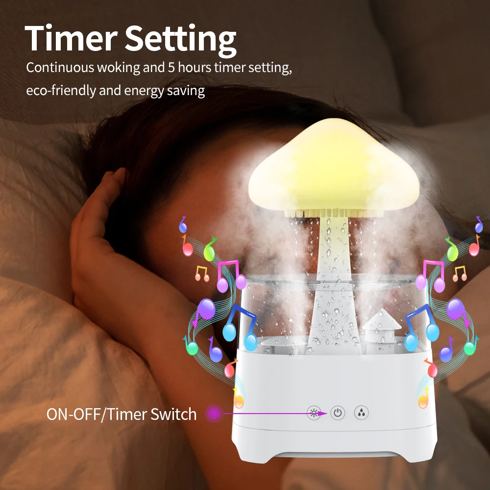 new release 2024 portable smart home appliances ultrasonic air humidifier purifier blue tooth speaker rain cloud humidifier
