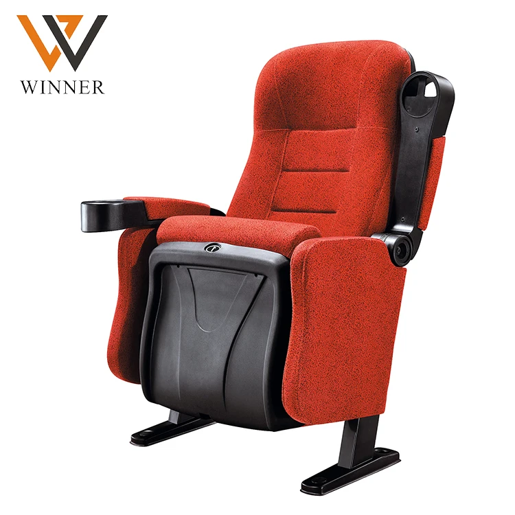 Metal iron reclining vip cinema chair  folded 4d home movie theater seating with cup-holder