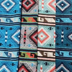 Фабричная ацтекская пряжа окрашенная шерстяная ткань уникальный геометрический узор дизайн Navajo жаккард для пальто одежды шаль