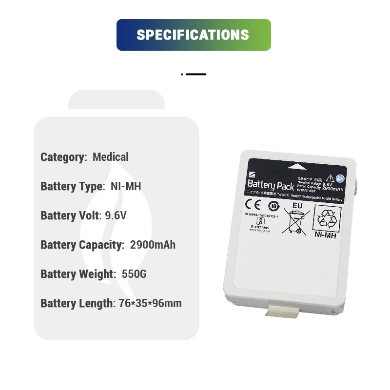 Ni-MH SB-671P 9.6V 2900mAh X705 Rechargeable Vital Signs Monitor Medical Batteries For Life Scope BSM-6000 BSM-6701A