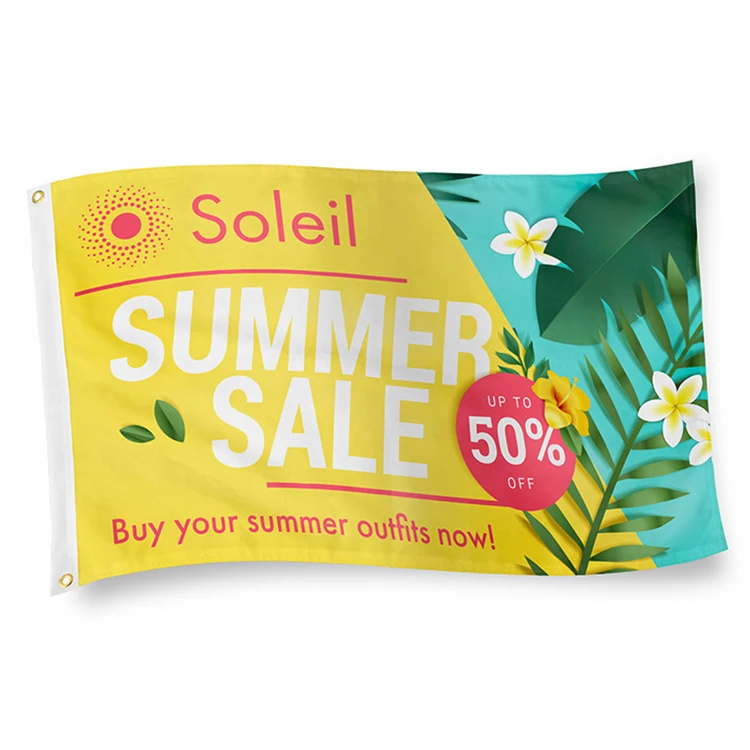 Waterproof custom size design popular advertising single print flag banner,custom printing flag,custom big flag double sided