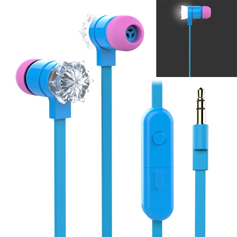 Прямая поставка с завода oem цветное освещение плоский стерео кабель 3 5 мм провод наушники