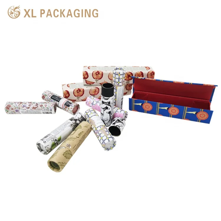 Biodegradable Skin Care Lip Balm Paper Tube Cosmetic Packaging Lipstick Tube Cylinder Packaging For Lip Gloss