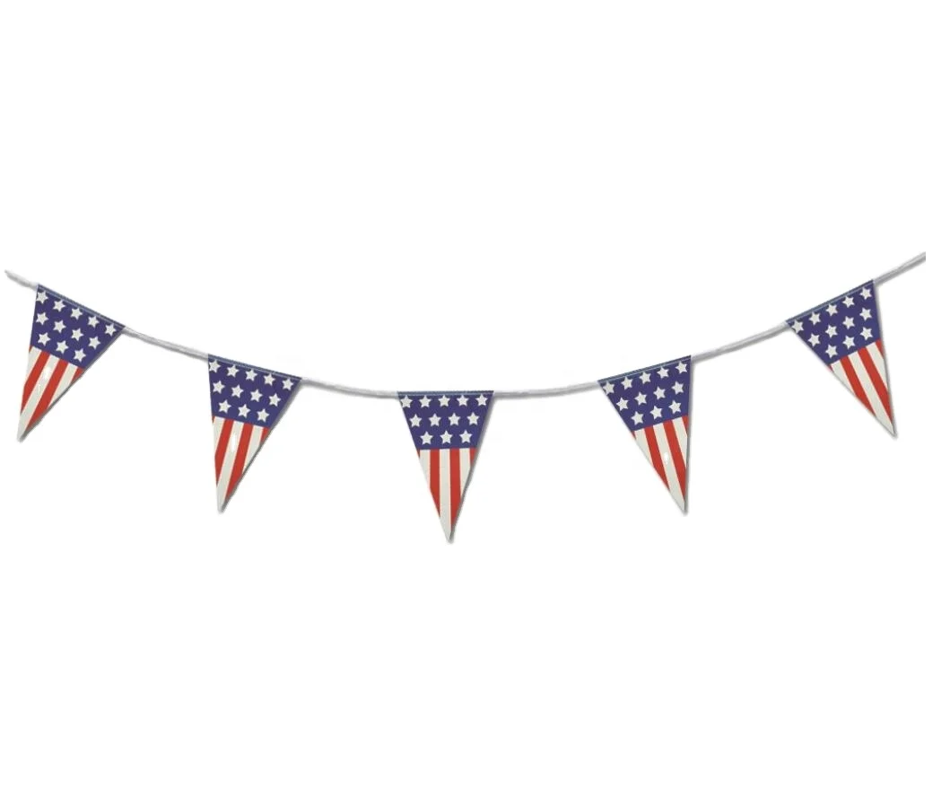 Plastic and Paper National Flag Bunting with Printed Pennants