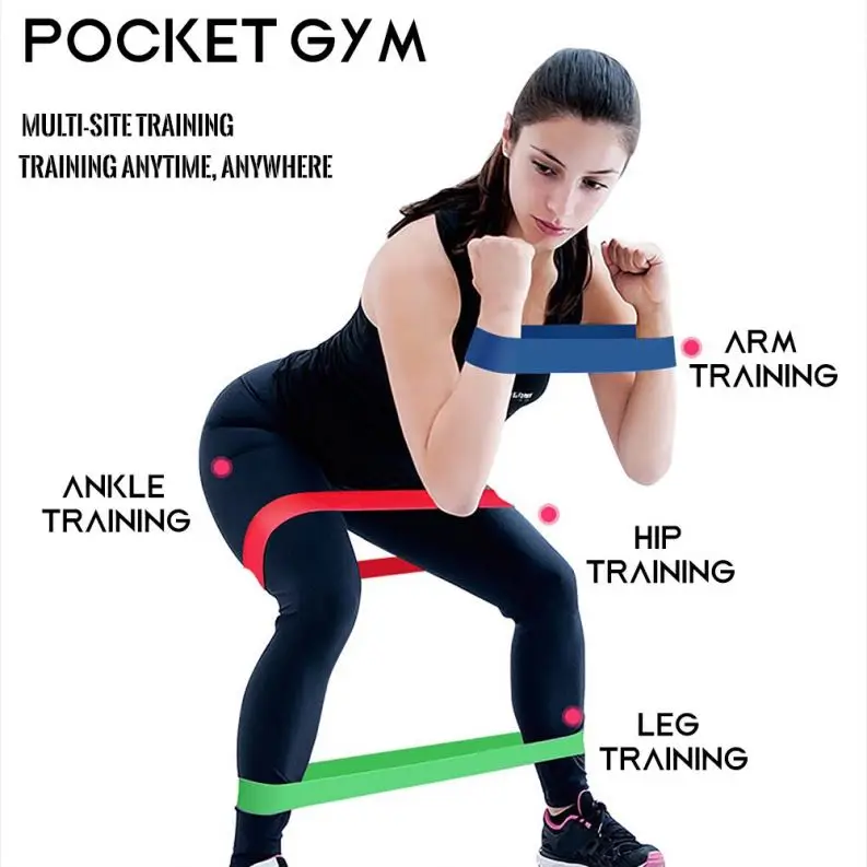 5 Levels Pack 12 Inch Circular Stretch Hip Booty Workout Resistance Tpe Mini Loop Band Set