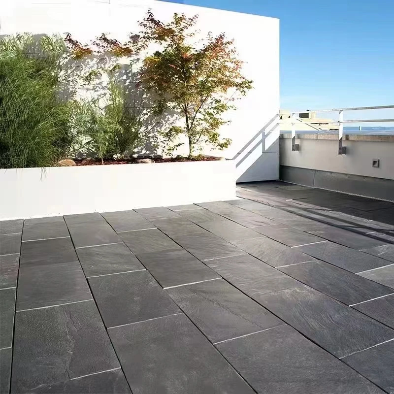 Black slate tile paving tile stone floor tiles driveway pavers