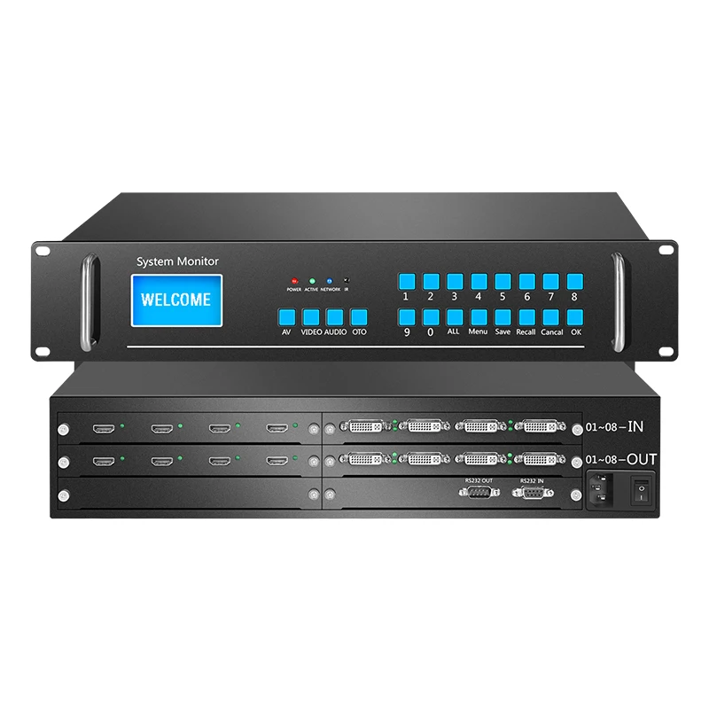 
8*8 seamless signal matrix switcher HD distributor video switcher 8 in 8 out mixed matrix 