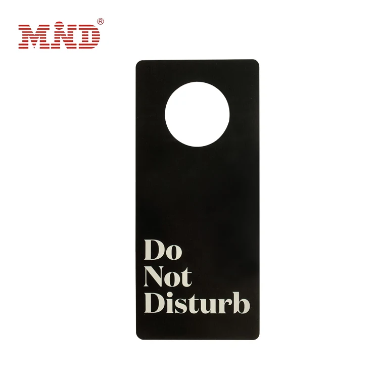 Custom design printing die cut do not disturb hotel door hanger hang tag with hook