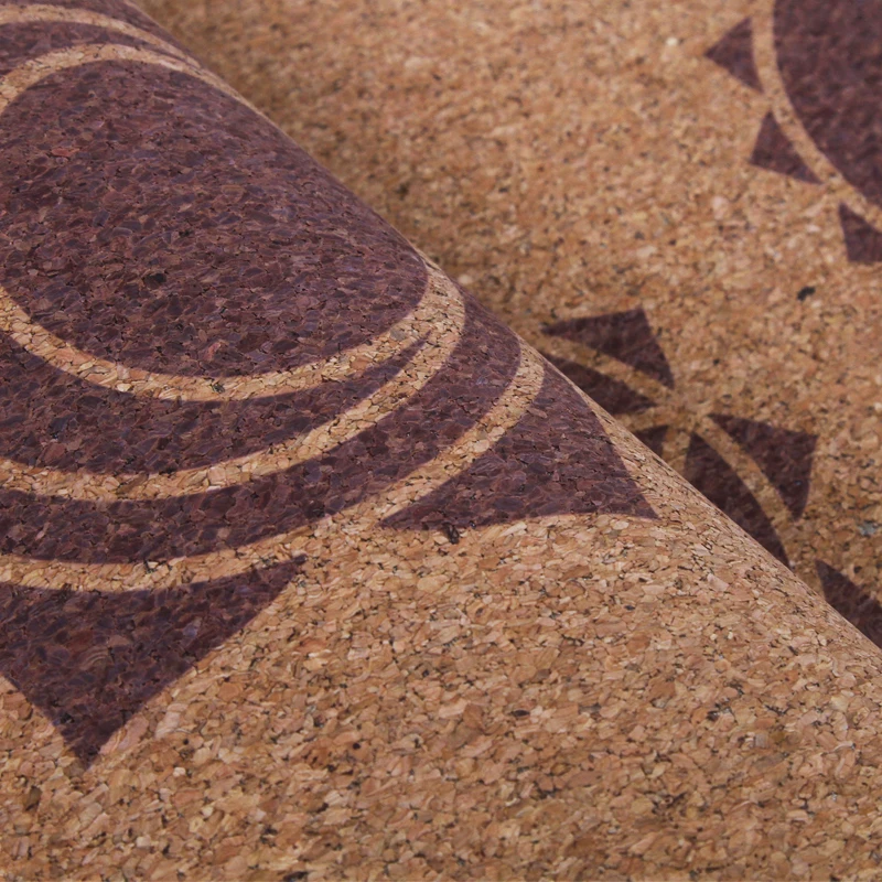 Hot Sale Custom Printed Eco Friendly Pilates Fitness Exercise Natural Gym Rubber Cork Yoga Mat
