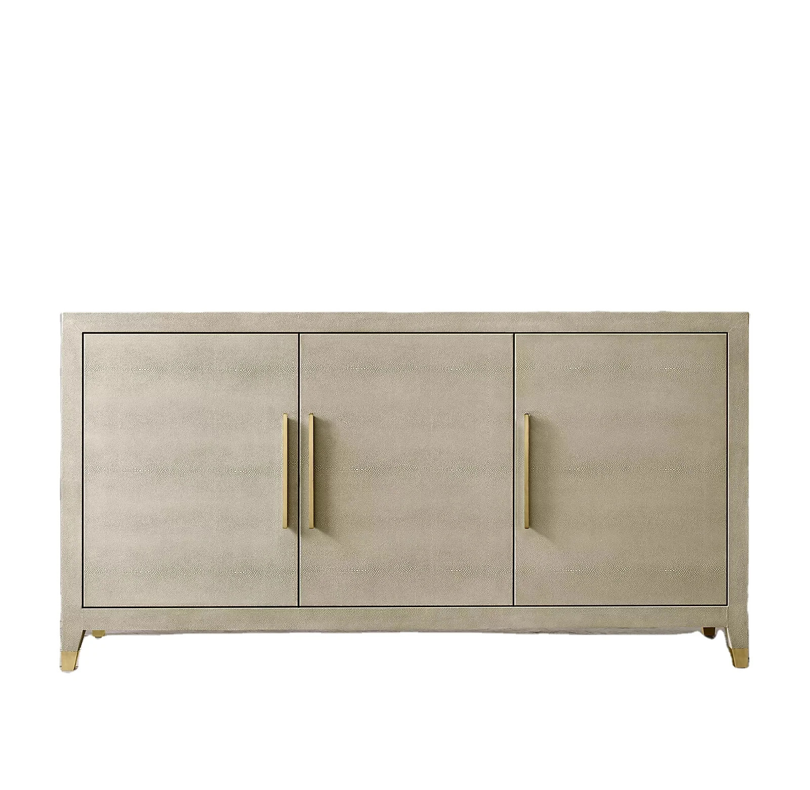 Современный дизайн, кожаный панельный буфет из шагреена с тремя дверцами DH1316