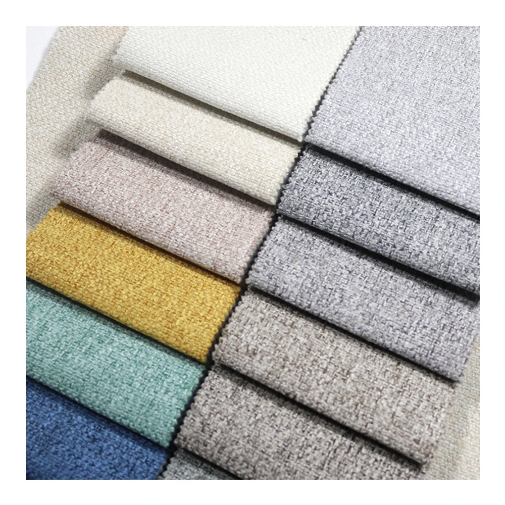 Home upholstery fabric linen sofa fabric material linen woven knitted fabric wholesale warp knitted chinese factory