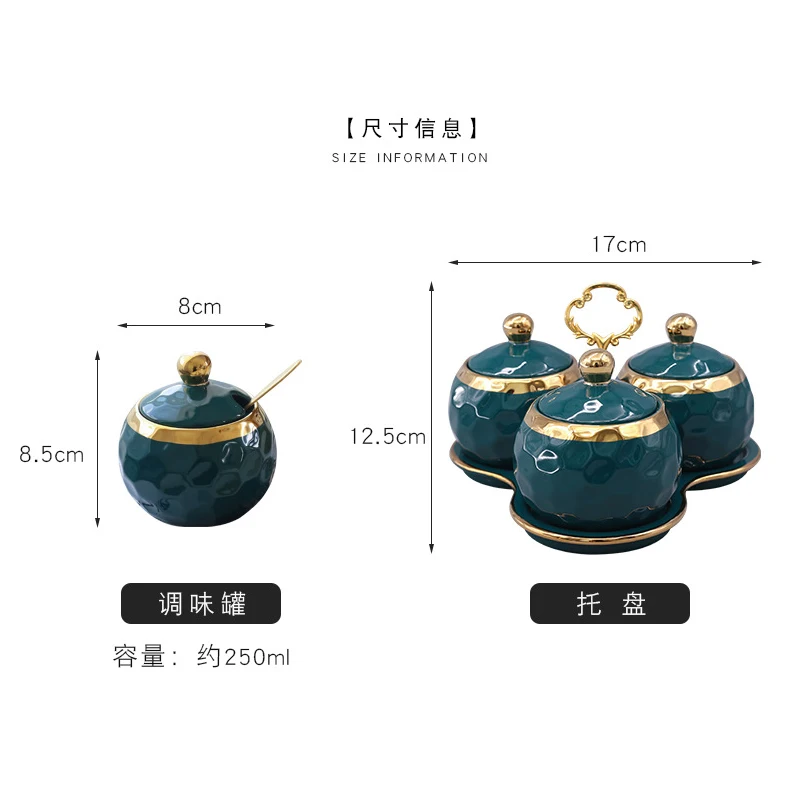 Kitchen Spices Organizer Holder Seasoning Box Storage With Lid, Spice Storage Pot With Spoon, Spice Jars Set With Tray