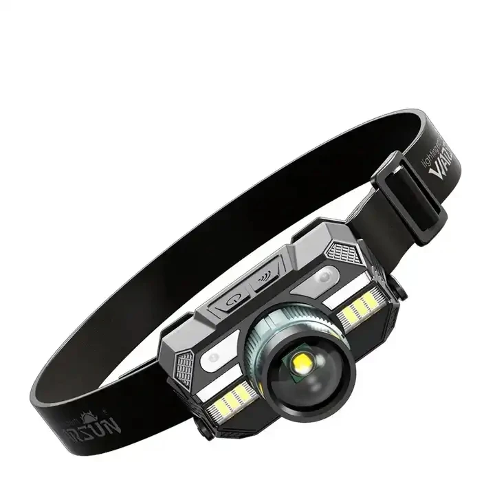 WARSUN RTS MD09 Induction Type 500lm Multiple Light Head Lamp Source Red Light Warning Endurance Work Hiking Fishing Headlamp