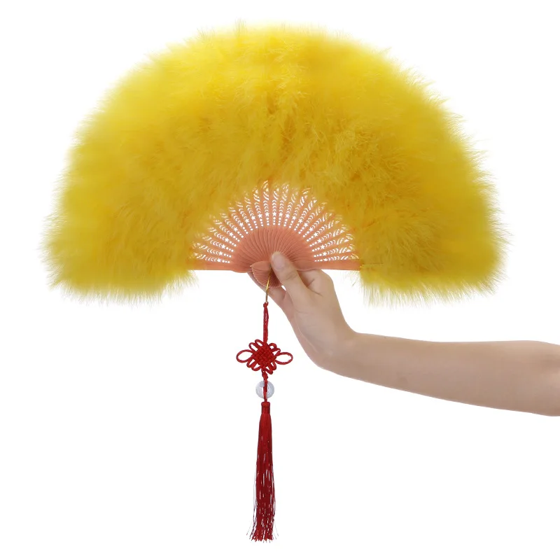 Wedding Party Decoration Ostrich feather Hand fans for dance Bridal Shower Bride Bridesmaid Photos Props