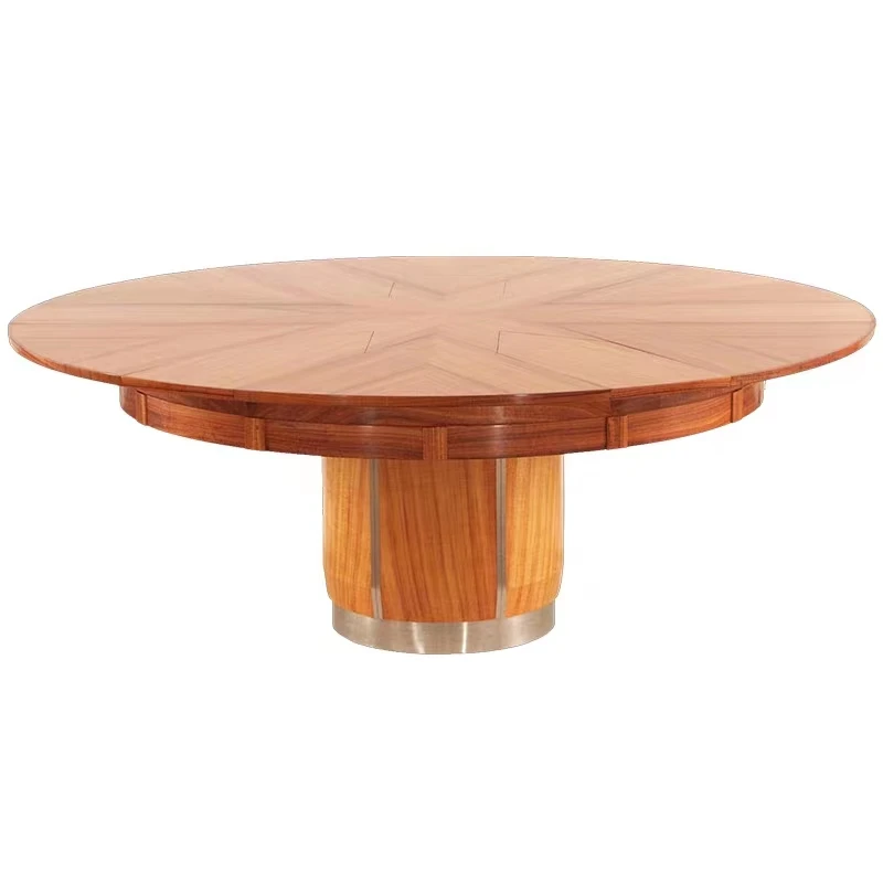 Nordic legacy can be expanded, retractable and rotated to become a solid wood round table villa living room