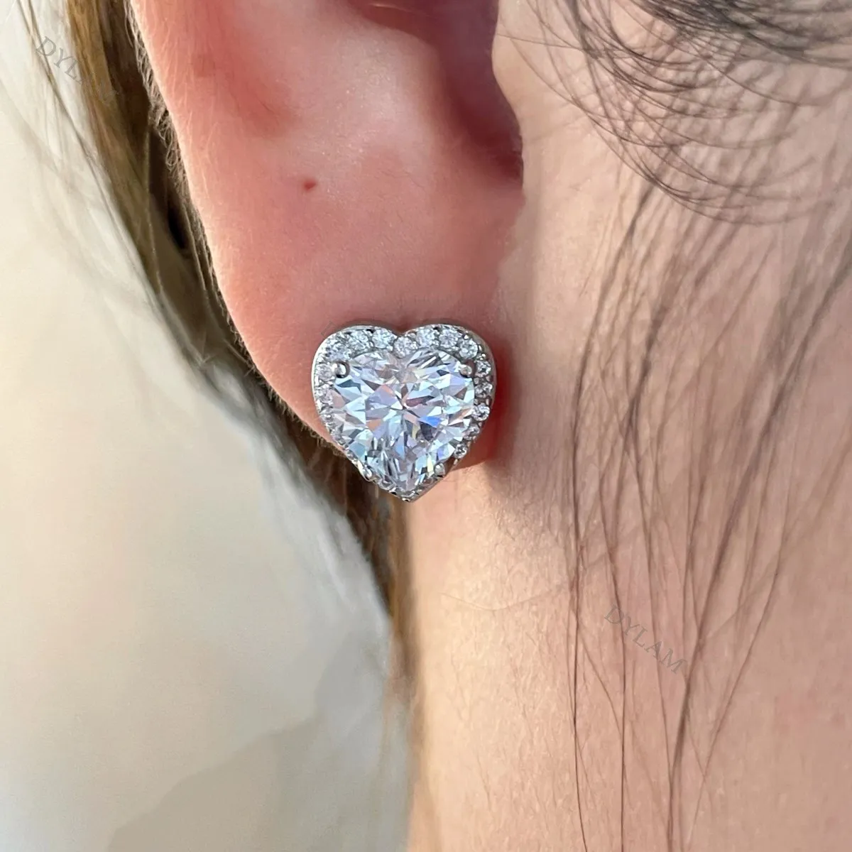 Dylam Statement Earring Women Designer Korean Fashion Sterling Silver Zircon Stud Earrings For Women 2021 Studs Earrings Jewelry