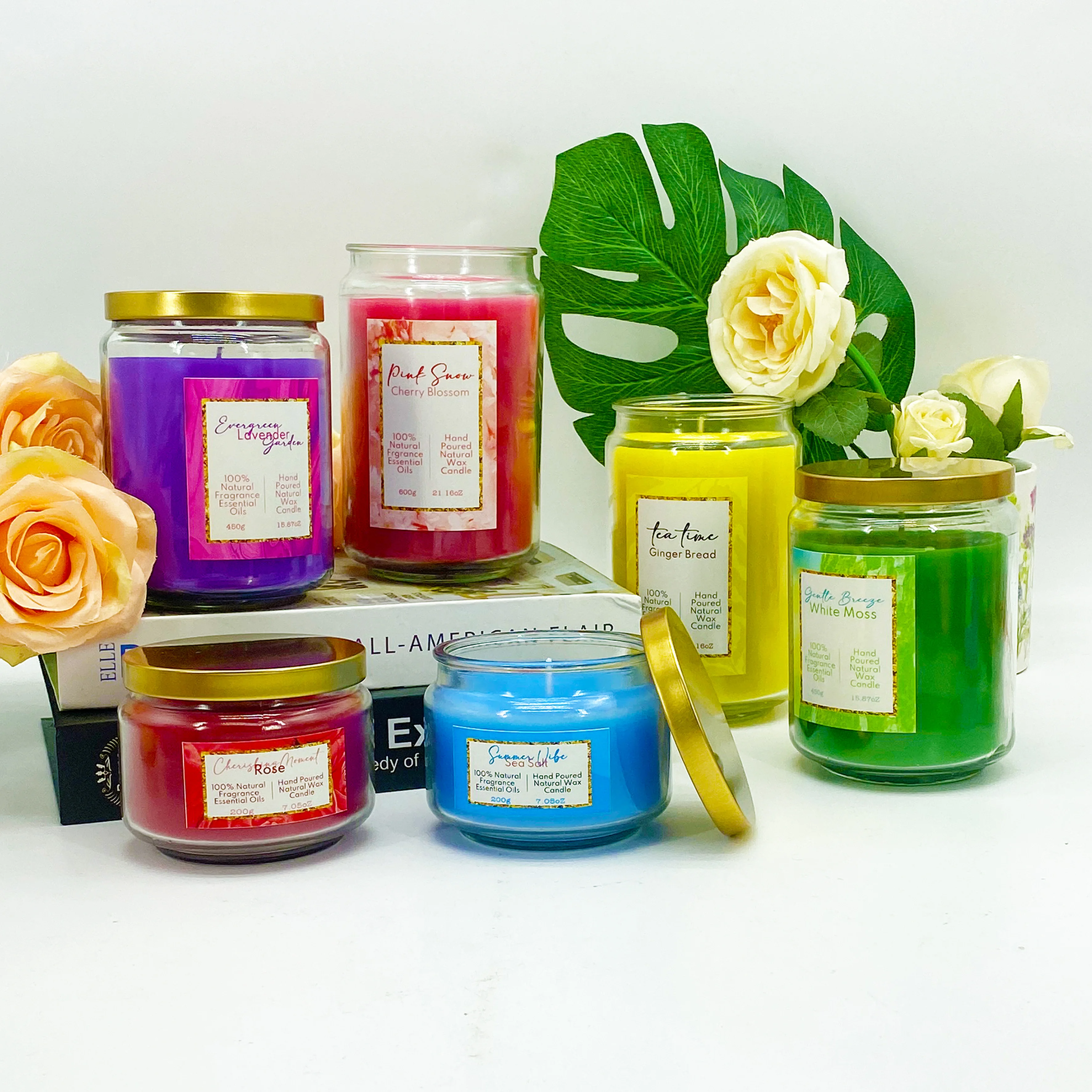 Hot Sale Luxury Yankee Style Soy Candle Food Grade Natural Soy Wax with Gold Metal Lid Decorative Fragrance Bars New Condition