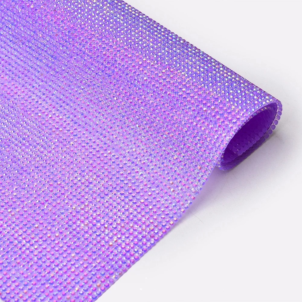 Bling Flat Back Resin Jelly Self Adhesive Sheet or Hot Fix to Fabric Rhinestone Decor Mesh Roll for Wedding Bling Trim AB