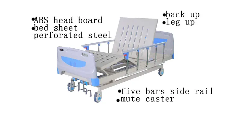 Hot sale manufacturer ABS head Aluminum Alloy hospital bed nursing medical equipment bed With Mattress for patient