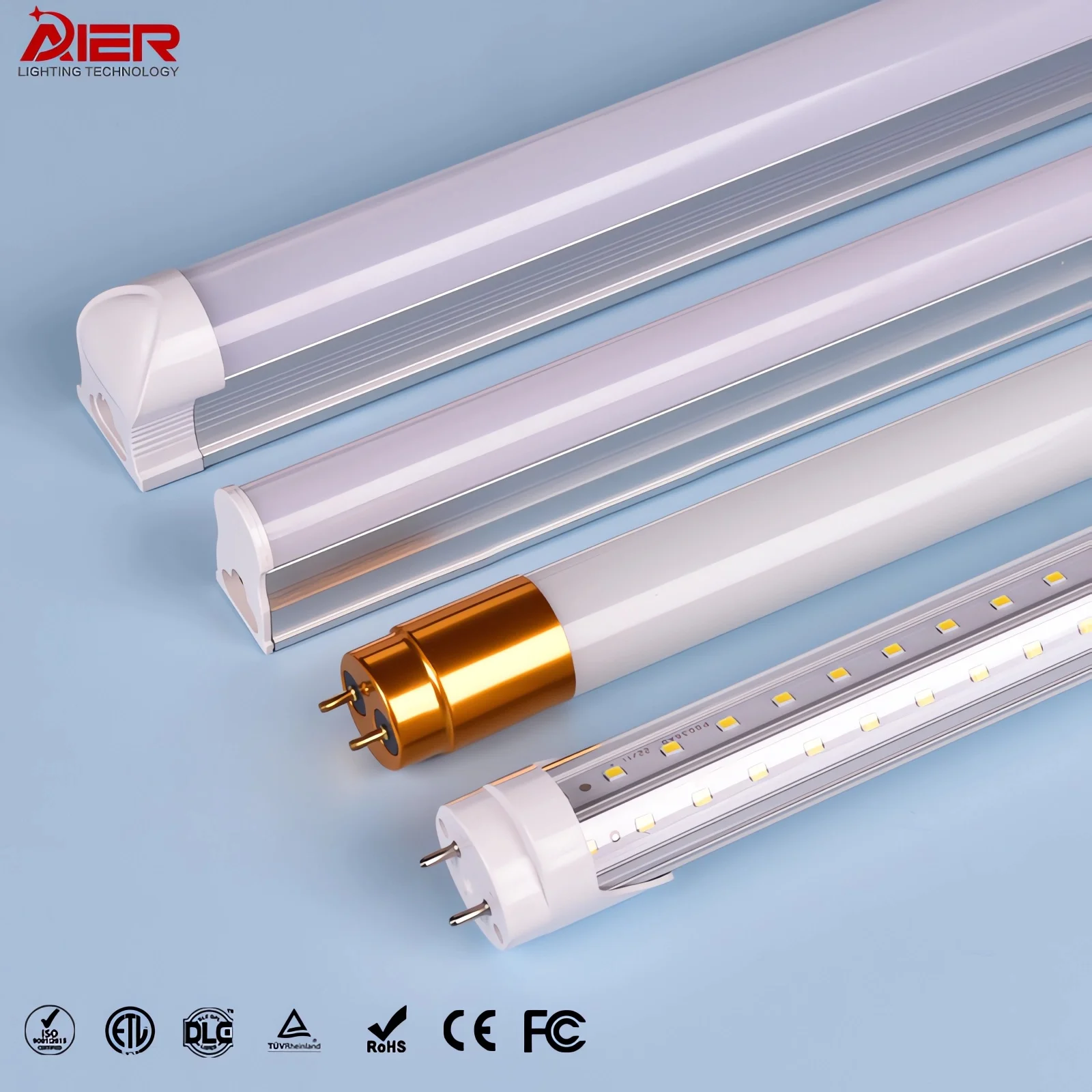 Indoor Lighting OEM&ODM Aluminum Body 9w 18w 26w 36w 5000k 2Ft 3Ft 4Ft 5Ft 8Ft T5 T8 Led Tube Light Office Warehouse
