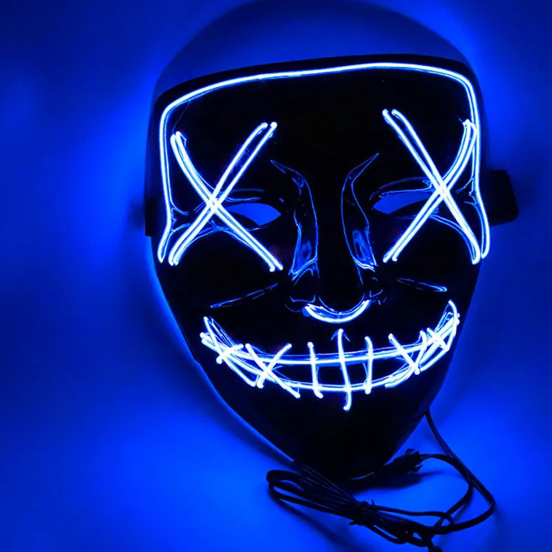 
Halloween EL wire mask black background cold light mask led mask 