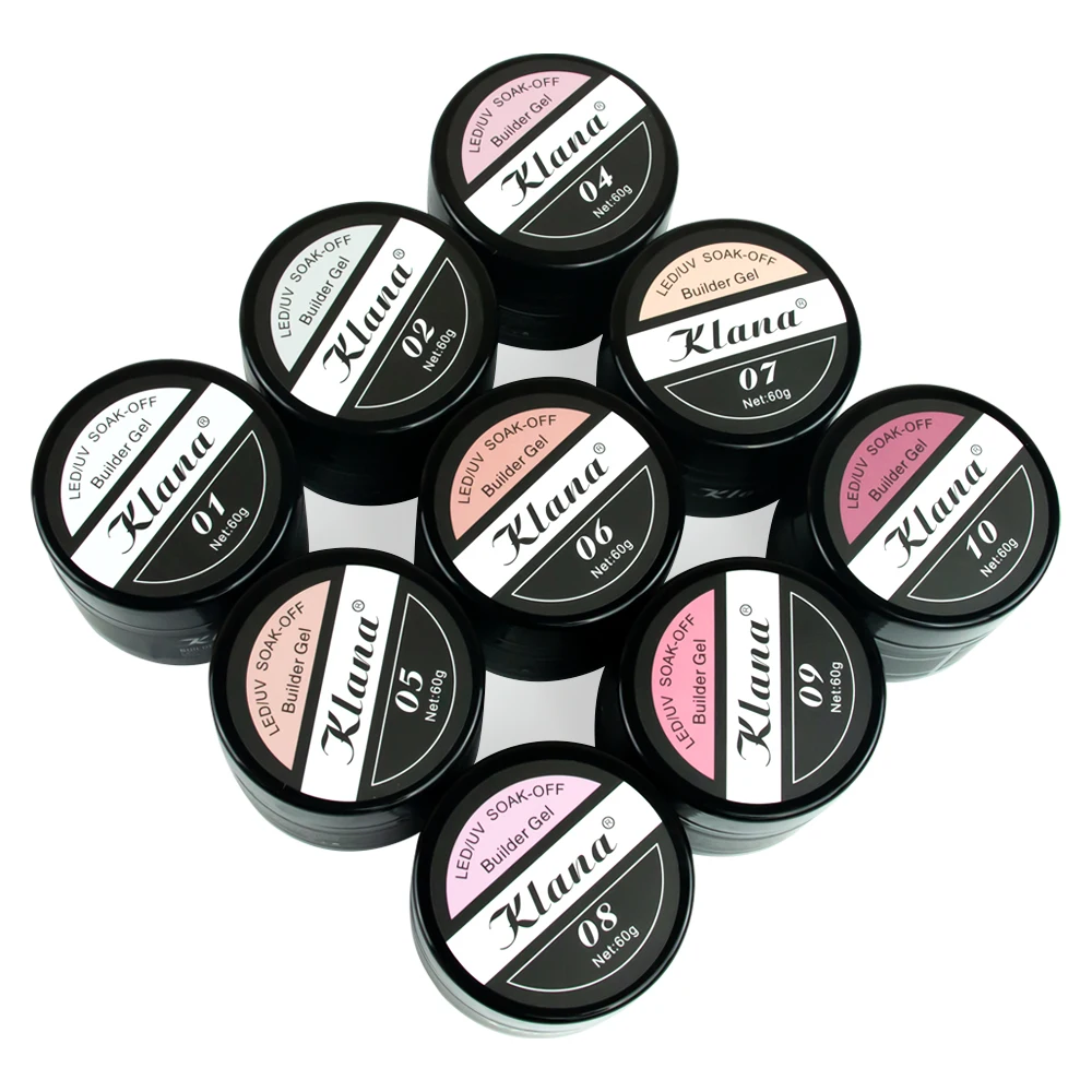 Klana 60g 10 Colors Quick Dry Builder Gel Nail Art UV LED Lamp