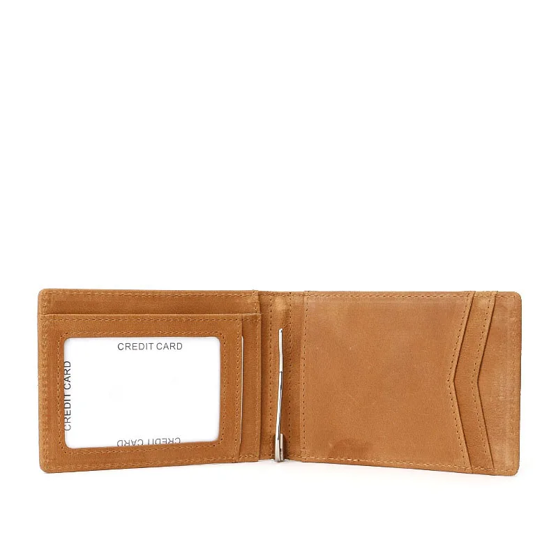 
Custom RFID Blocking Leather Men Bifold Wallet With Money Clip  (1600227452479)