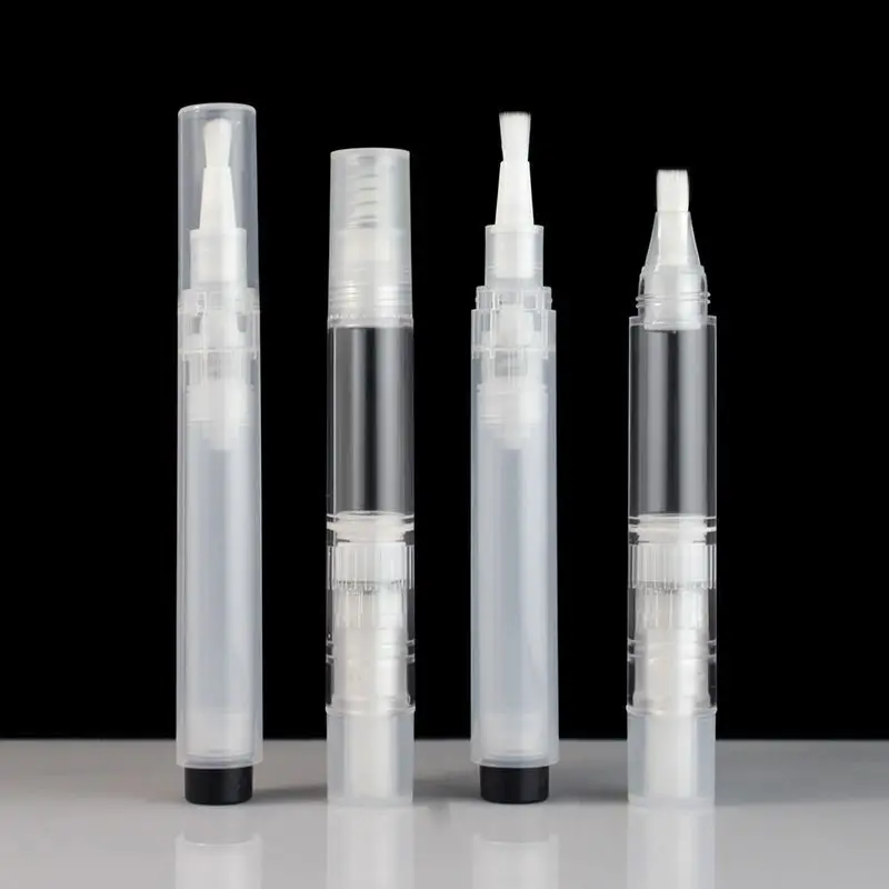Wholesale Mini 1.5ml 2ml 3ml 5ml Plastic Twist Pen Bottle with Soft Brush Clear PP Empty Nail Protection Oil Foundation Bottles