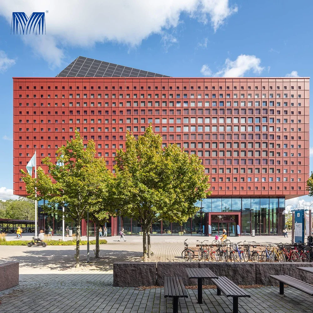 Round hole perforated metal manufacturer 3d Decorative Aluminum Expanded Metal Exterior Building Facades Wall Cladding