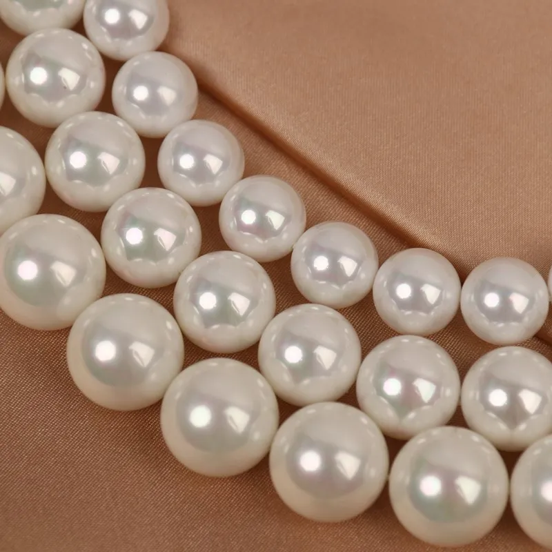 Colorful White Glass Pearl Beads Straight Hole Handmade Diy Jewelry Wholesale 4/5/6/8/10/12/14/16mm Imitation Shell Loose Beads