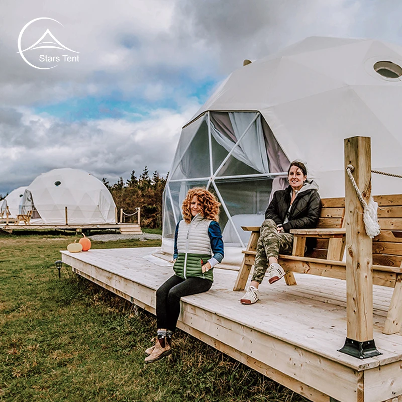 Luxury Hotel Camping Transparent Geodesic Dome House Pvc Dome Tent Glamping For Resort