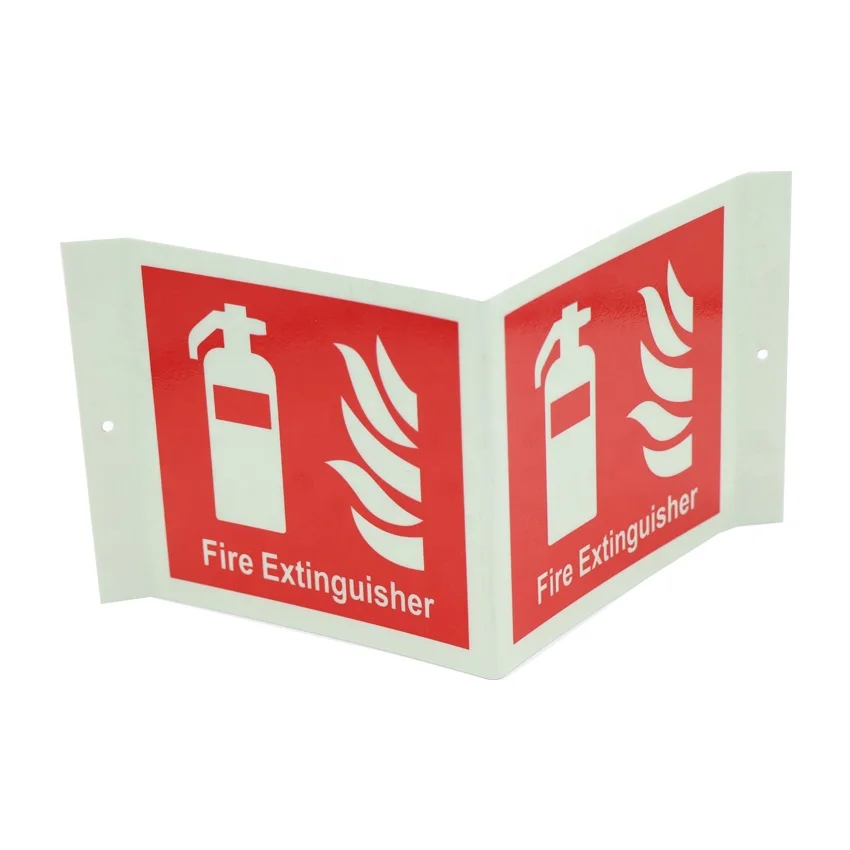 Luminous fire extinguisher reflective Aluminium Photoluminescent sign