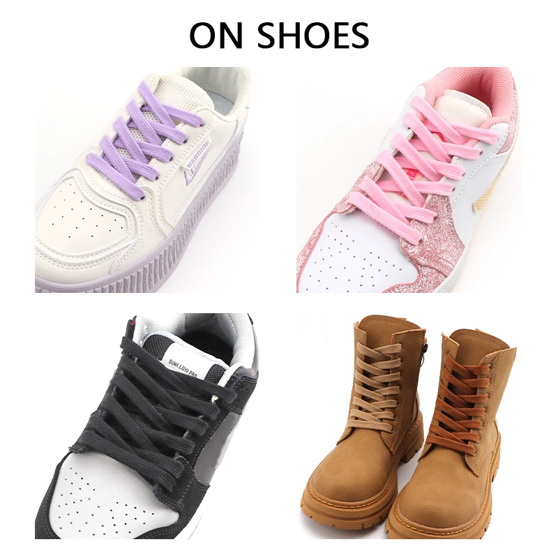 Wholesale shoe laces flat hollow custom printed lace boot sneaker shoe strings laces flat shoelaces for sneakers