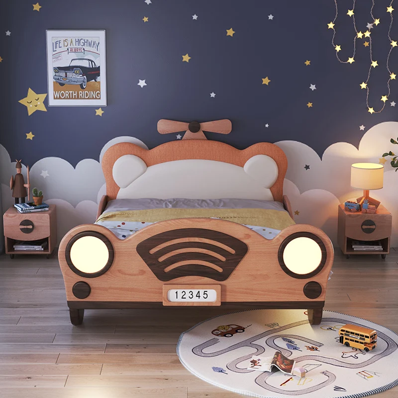 Creative Design Children Bedroom Wooden Bed Furniture Car Bed for Kids