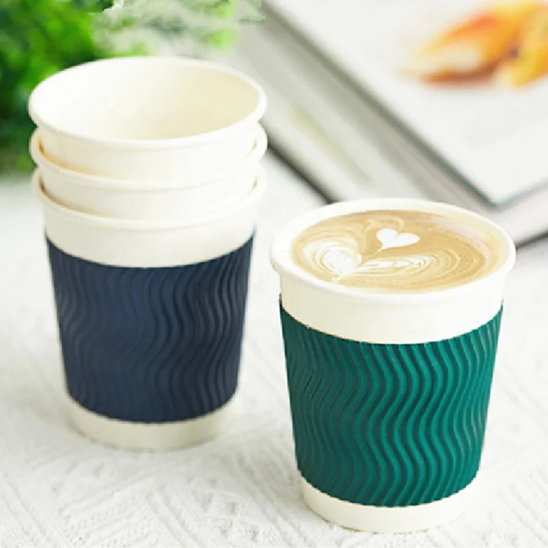 14oz Custom Print Logo Design Eco Friendly Cardboard Sleeve Holder Cold Coffee Hot Drink Paper Cup