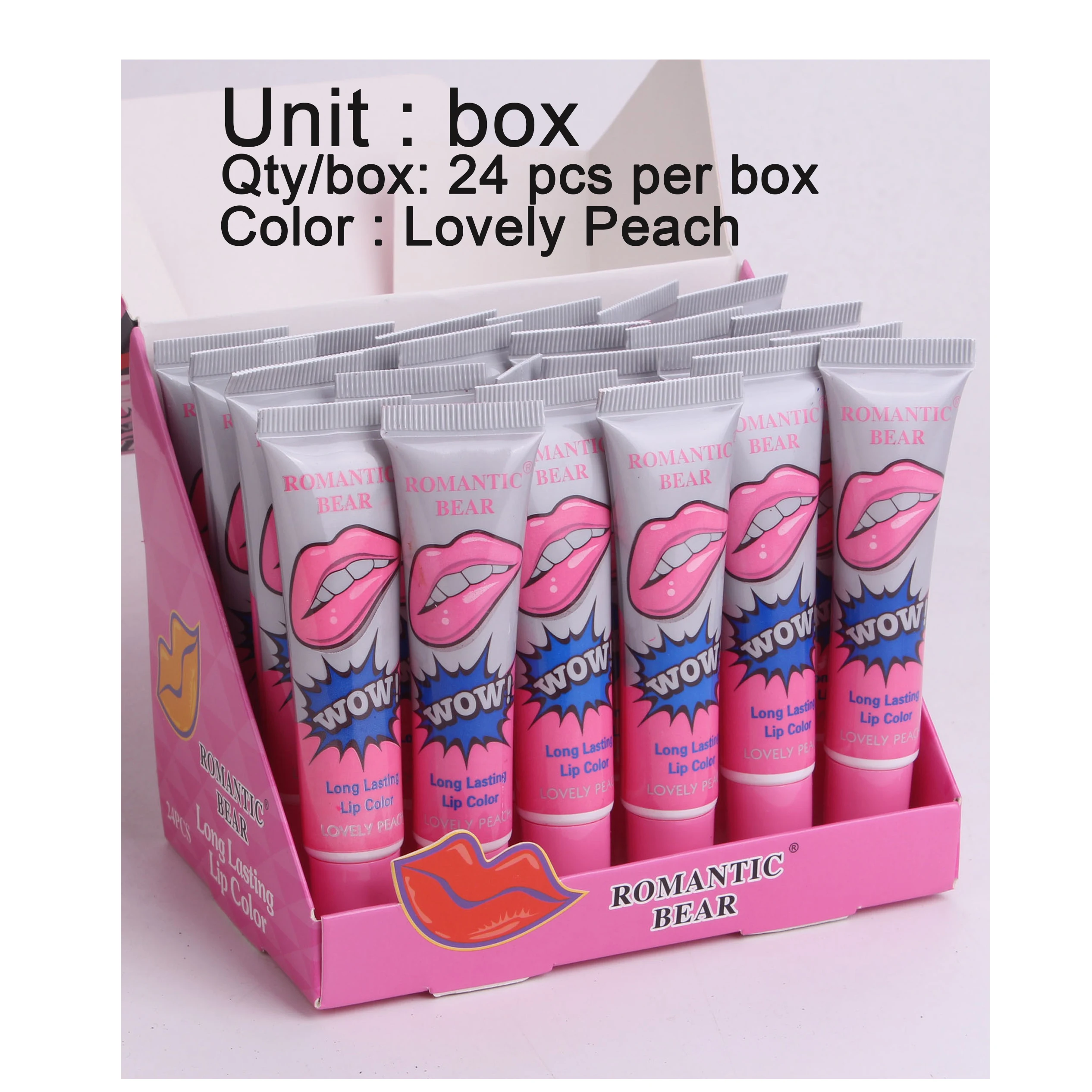 RB01A3 WOW Magic Romantic Bear lipstick cute Peel off Liquid lipstick tattoo Romantic Bear magic peel off Lipstick Lip gloss