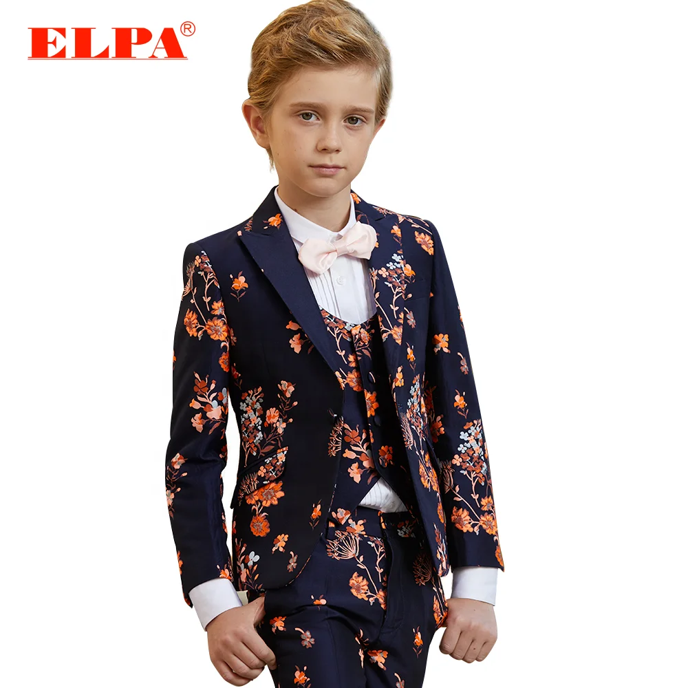 ELPA handsome 3 piece Jacquard kids formal party dress suits boys clothing set