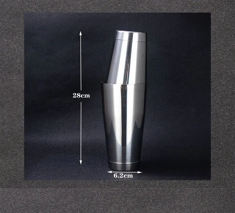 SJ High Quality Boston Cocktail Shaker  Black Gold Rose gold Bronze 18 oz and 28 oz Stainless steel Cocktail Shaker Tin Set