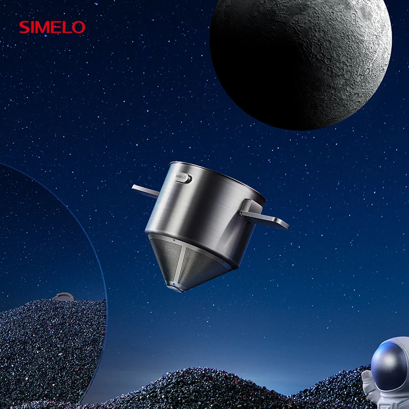 SIMELO superior quality Reusable Easy to clean 304 All Stainless Steel Double layer filter screen Foldable cone Coffee Filter