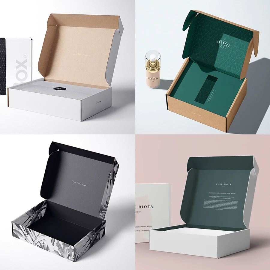 Mail Corrugated Box Custom Logo OEM Big Black Custom Eco Friendly Shipping Embalaje Decoupe Custom Carton Postal Packaging Pink