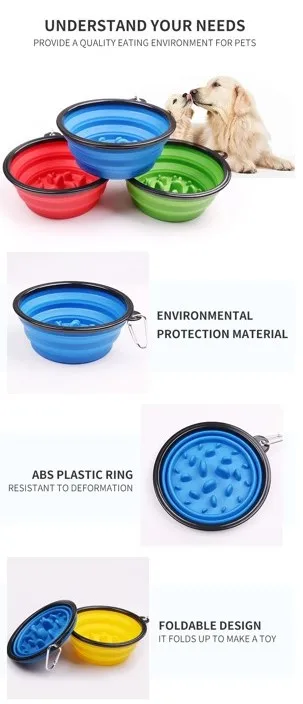 2 в 1, силиконовая миска-Кормушка для собак, 1 л