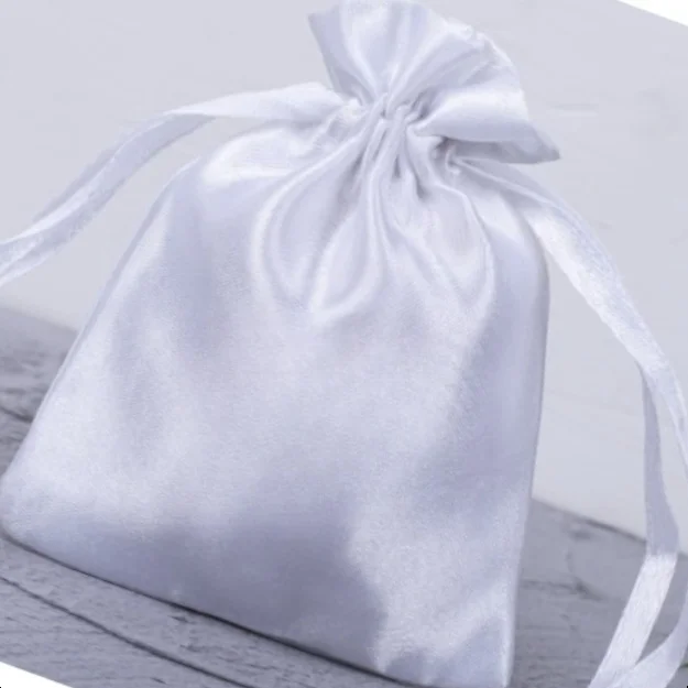 packaging pouch drawstring soft satin hair bag