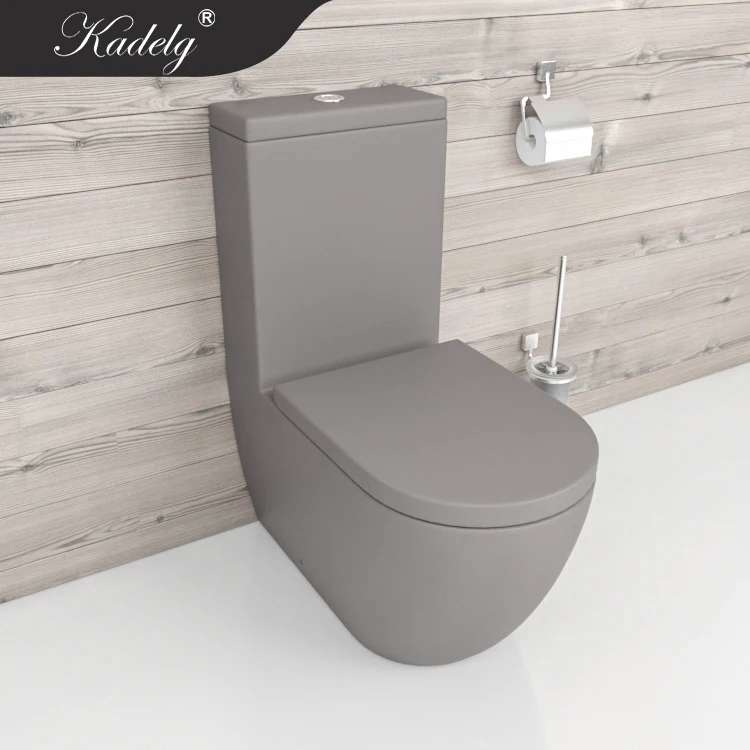 Modern Sanitary Ware Wc Toilet Set Bathroom Toilet Bowl Two piece Matt Grey Toilet