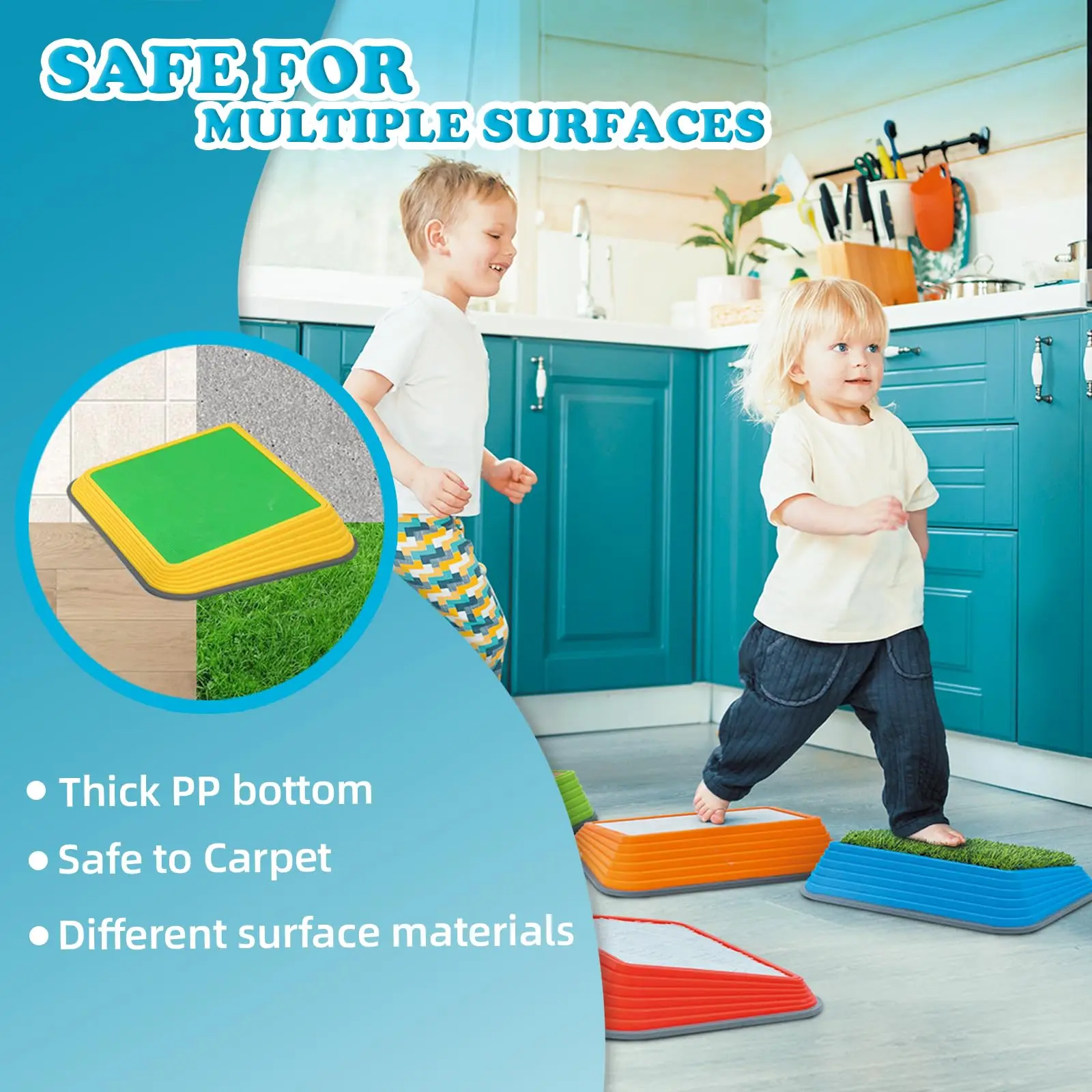 Stackable Soft Indoor Outdoor Child Colourful Toddler Plastic Gym Toy Balance Beam Stepping Stone For Kid