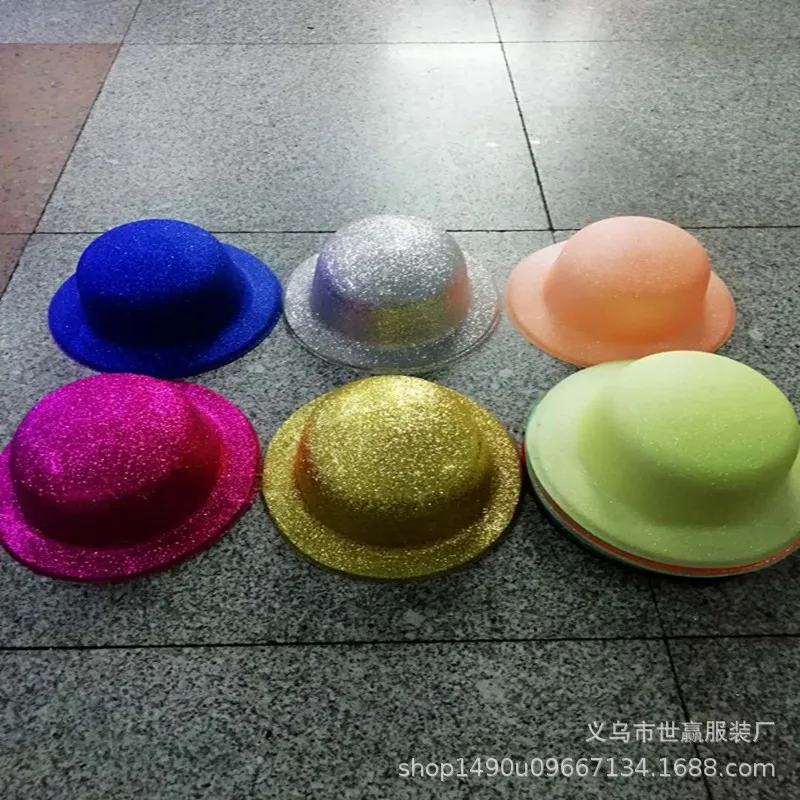 Cheap Novelty Hats Neon Colors Plastic Party Hats Gangster Mafia Style for Neon Party