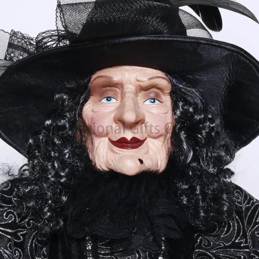 SOTE 2024 Newest 90CM Halloween Witch Doll Horrible Standing Handwork with Adjustable Posture Holiday Ornaments