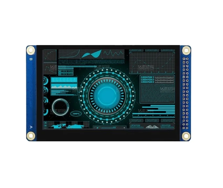 4.3 inch isplay panel 800*480  tft lcd hd driver board spi mcu rs232 interface raspberry  display