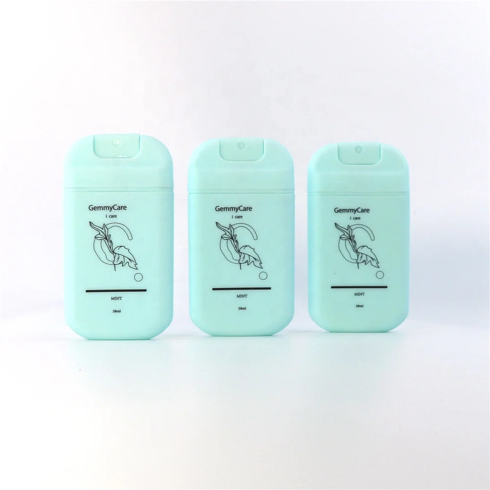 plastic cosmetic spray perfume bottle card shape pocket size antibacterial hand sanitizer spray