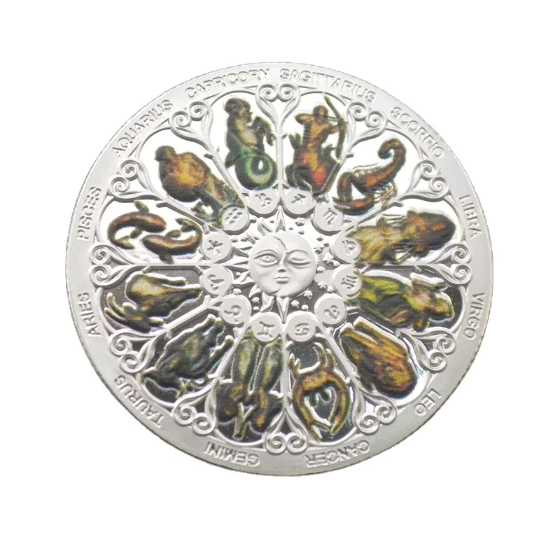 Silver Twelve Constellation coin Aries Taurus Gemini Cancer Leo Virgo Libra Scorpio Sagittarius 12 coin