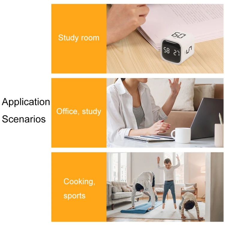Mini F4 Study Timer Kitchen Cooking Countdown Reminder Multifunctional Digital Alarm Clock